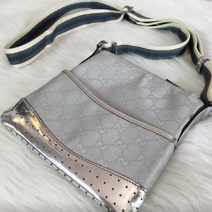 RARE Gucci metallic Silver Crossbody